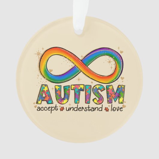 Accepteer Liefde - Begrijp Infinity Autisme Bewust Ornament (voorkant)