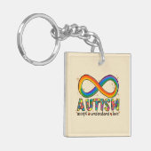 Accepteer Liefde - Begrijp Infinity Autisme Bewust Sleutelhanger (Voorkant Links)