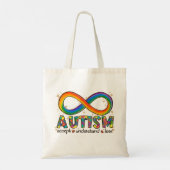 Accepteer Liefde - Begrijp Infinity Autisme Bewust Tote Bag (Achterkant)