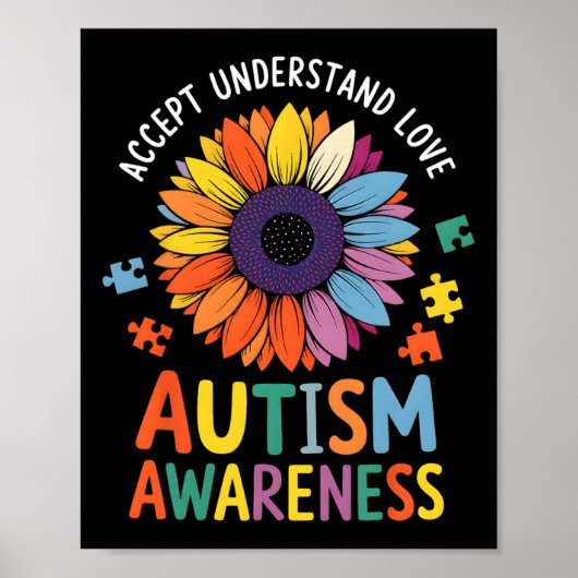 Accepteer Liefde Grappige Neurodiversiteit April Poster (Voorkant)