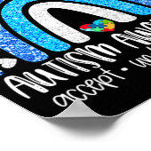 Accepteer Liefde - We Draag Blauw voor autisme A Poster (Hoek)