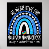 Accepteer Liefde - We Draag Blauw voor autisme A Poster (Voorkant)
