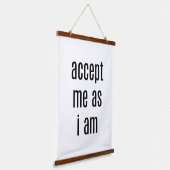 Accepteer me, want ik ben met hout beklede wandtap hangend wandkleed (Gebogen)