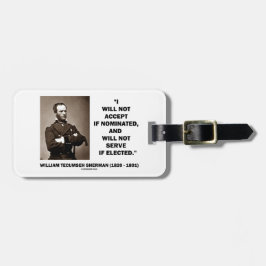 Accepteer niet als u niet bent benoemd voor Sherma Bagagelabel