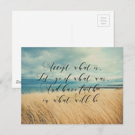 Accepteer strand motivatie foto briefkaart (Voorkant / Achterkant)