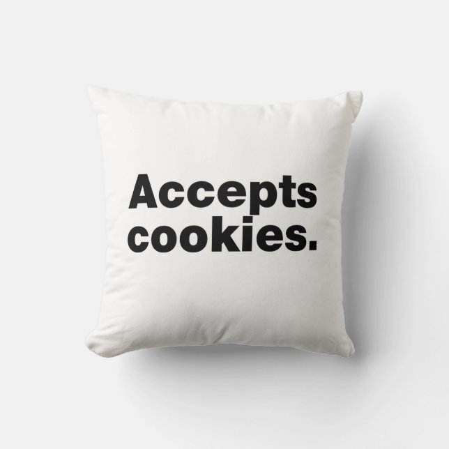 Accepteert cookies kussen (Voorkant)