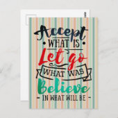 Accepteren, laten gaan, geloven briefkaart (Voorkant / Achterkant)