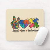 Accepteren, Liefde, Autisme-bewustzijn begrijpen Muismat (Met muis)