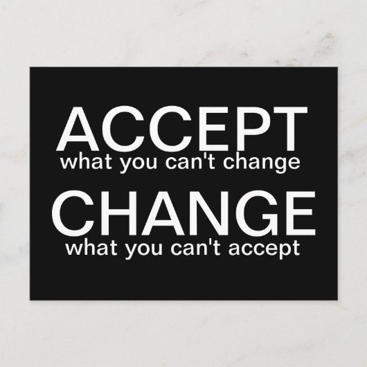 Accepteren versus wijzigen - motivatie briefkaart (Voorkant)