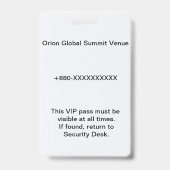 Access Badge Identification | Conference (Back)