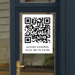 Access Control Door Lock QR Code Scan to Enter Raamsticker