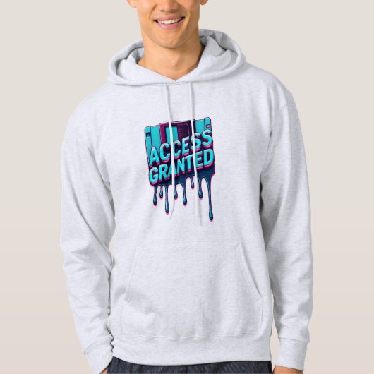 Access Granted | Retro Hacker Floppy Disk Graphic Hoodie (Voorkant)