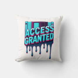Access Granted | Retro Hacker Floppy Disk Graphic Kussen