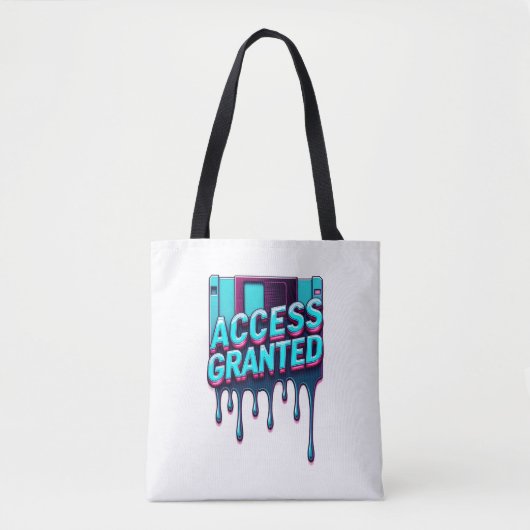 Access Granted | Retro Hacker Floppy Disk Graphic Tote Bag (Voorkant)
