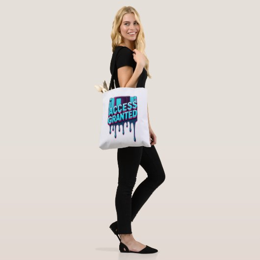 Access Granted | Retro Hacker Floppy Disk Graphic Tote Bag (Op model)
