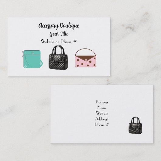 Accessoire Boutique Handtassen Visitekaartje (Voorkant / Achterkant)