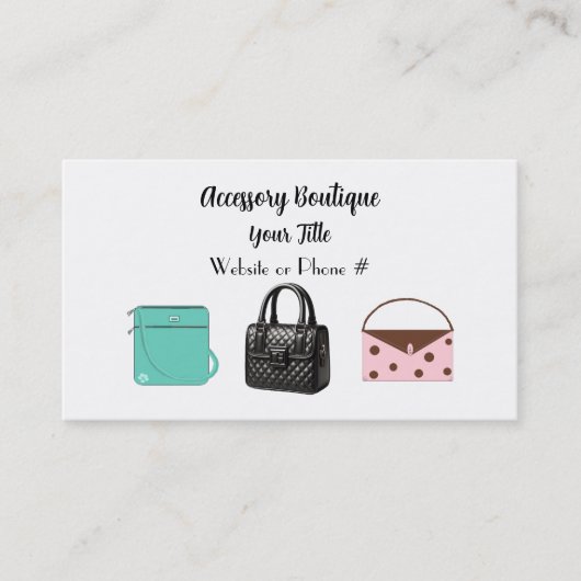 Accessoire Boutique Handtassen Zakelijke Kaart Visitekaartje (Voorkant)