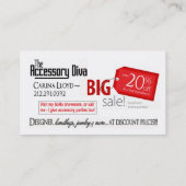 Accessoire Diva: Juwelier Mode Verkoper Kortingskaartje (Achterkant)