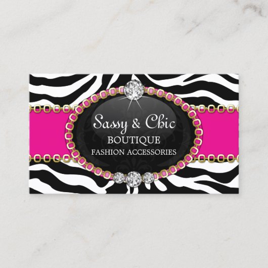 Accessoire en juwelen voor grafische Zebra Visitekaartje (Voorkant)