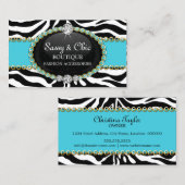 Accessoire en juwelen voor grafische Zebra Visitekaartje (Voorkant / Achterkant)