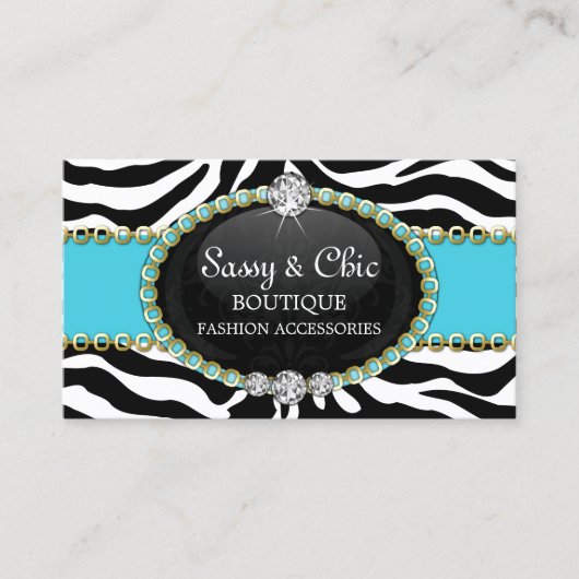 Accessoire en juwelen voor grafische Zebra Visitekaartje (Voorkant)