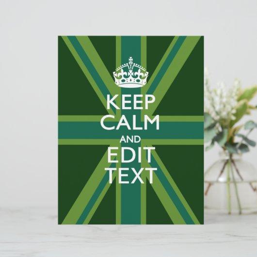 Accessoire Groene Keep Calm en Jouw tekst Union Ja (Staand voorkant)