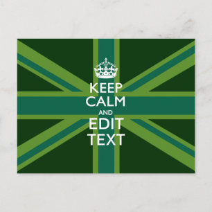 Accessoire Groene Keep Calm en Jouw tekst Union Ja Briefkaart
