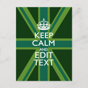 Accessoire Groene Keep Calm en Jouw tekst Union Ja Briefkaart