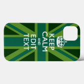 Accessoire Groene Keep Calm en Jouw tekst Union Ja Case-Mate iPhone Case (Achterkant (horizontaal))