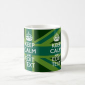 Accessoire Groene Keep Calm en Jouw tekst Union Ja Koffiemok (Voorkant rechts)
