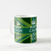 Accessoire Groene Keep Calm en Jouw tekst Union Ja Koffiemok (Voorkant links)
