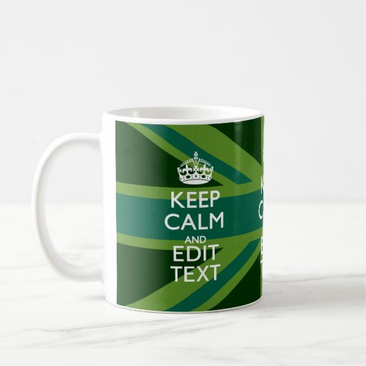 Accessoire Groene Keep Calm en Jouw tekst Union Ja Koffiemok (Links)
