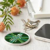 Accessoire Groene Keep Calm en Jouw tekst Union Ja Sleutelhanger (Zijkant)