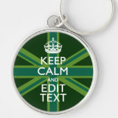 Accessoire Groene Keep Calm en Jouw tekst Union Ja Sleutelhanger (Voorkant)