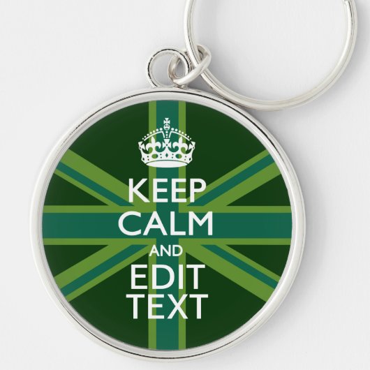 Accessoire Groene Keep Calm en Jouw tekst Union Ja Sleutelhanger (Voorkant)