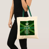 Accessoire Groene Keep Calm en Jouw tekst Union Ja Tote Bag (Voorkant (product))