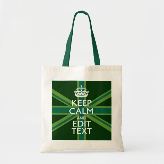Accessoire Groene Keep Calm en Jouw tekst Union Ja Tote Bag (Voorkant)