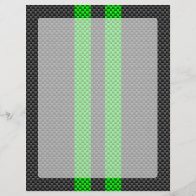 Accessoire groene koolstofvezelstijl racestrips (Voorkant)
