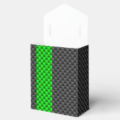 Accessoire groene koolstofvezelstijl racestrips bedankdoosjes (Geopend)