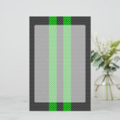 Accessoire groene koolstofvezelstijl racestrips briefpapier (Staand voorkant)