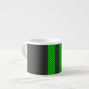 Accessoire groene koolstofvezelstijl racestrips espresso kop