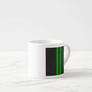 Accessoire groene koolstofvezelstijl racestrips espresso kop