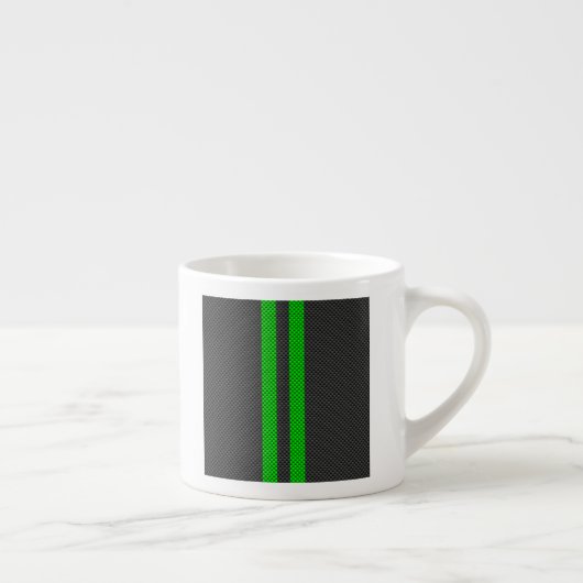 Accessoire groene koolstofvezelstijl racestrips espresso kop (Rechts)