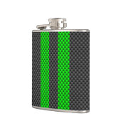 Accessoire groene koolstofvezelstijl racestrips heupfles (Links)