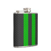 Accessoire groene koolstofvezelstijl racestrips heupfles (Rechts)