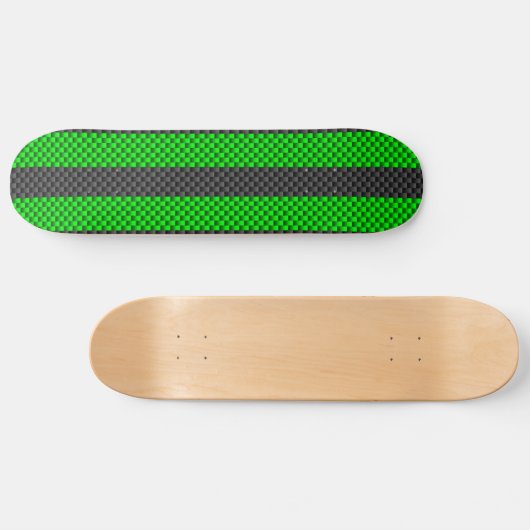 Accessoire groene koolstofvezelstijl racestrips skateboard (Horizontaal)