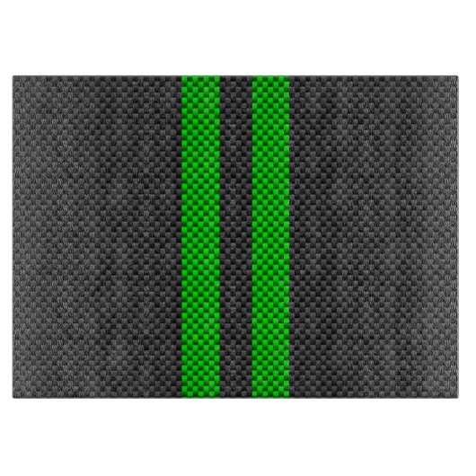 Accessoire groene koolstofvezelstijl racestrips snijplank (Voorkant)