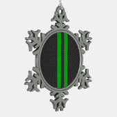 Accessoire groene koolstofvezelstijl racestrips tin sneeuwvlok ornament (Links)