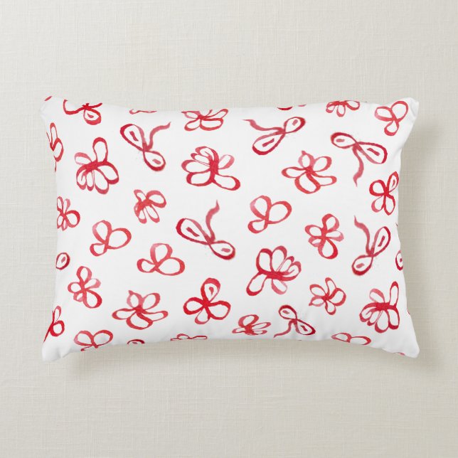 Accessoire kussen met rode bloemen (Voorkant)