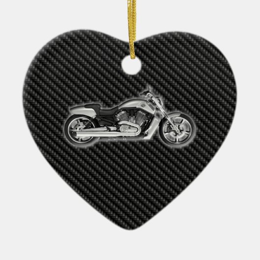 Accessoire voor 3D-Mode op de Carbon Harley Motorc Keramisch Ornament (Voorkant)